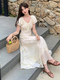 Special Price Does Not Return] Xixi Summer Temperament Embroidered High-Waisted T-Shirt Dress Dress Women