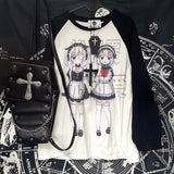 Tshirts Women Cartoon Print Long Sleeve Tees 2023 Ropa Mujer Oversized Tops Casual Chic Y2k T Shirts Clothes for Teens-Outfit