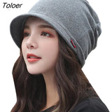 Knitted Hat Women'S Autumn And Winter Haed Cap Fashion Solid Color Outdoor Windproof Keep Warm Thicken Knitted