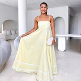 Summer Slings Low-Square Collar Layered Flowing Beach Holiday Party Long