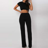 Knitted Sweat Suits Women Matching Sets Long Sleeve Hoodie+wide-legged Pants Loungewear Sweater Set Two Piece