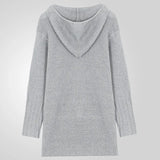Men's Autumn And Winter New Hooded Knitted Shirt Medium Long Bag Open Shirt Sweater Jacket