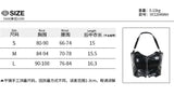 Y2K Halter Bat Aesthetic Summer Women Tops Streetwear Fashion Black Sleeveless Camis Grunge Punk PU Set Tank Top-Outfit