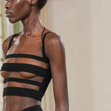 Bandage Sexy Cut Out Cami Crop Top for Women Outfits Summer Rave Festival Club Party Backless Top Cropped