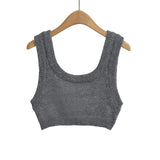 Autumn 2 pieces 1 set Knitted Rib Pullovers Sweater Vest + Lapel Full Sleeve Shirt Elastic Hem Crop Top Suits Knitwear-Outfit