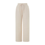 Women's Y2K Retro Aesthetic Wide Leg Drawstring Thin Pants Summer Casual Elastic Plaid Loose Trousers with Pockets-Outfit