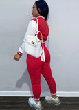 Contrast Color Cropped Top and Pants