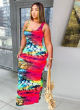 Printed Sleeveless Long