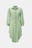 Down Drawstring Waist Midi