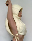 Sleeveless Strings Hoody Padded Vest