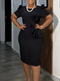 Women's 2025 New Fashion Elegant Brace For The Duh Leh Side Solid Color Short-Sleeved African