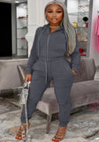 Plus Size Zipper Hoodies and Pants 2 Piece