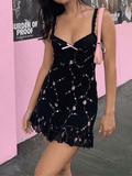 Mesh Paneled Floral Mini Dress-Outfit