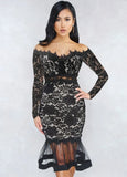 Formal Lace Sweetheart Mermaid Party Dress 703-1-Outfit