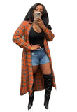 Casual Plaid Print Long Blouse with Long