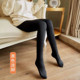 Warm Leggings Winter Push Up Sexy High Waist Slim Leggings Female Pants Mesh Flesh-Colored Elasticity Plus Velvet