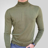 Men's Spring And Autumn Thin High-Necked Knitted T-Shirt Long-Sleeved Slim Sweater