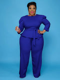 Piece Set Women Plus Size Sets 5xl Fall Fashion Solid Round Collar Half Sleeves Office Ladies Outfits Wholesale