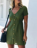Dress Women 2021 Robe Femme Dress Sexy V Neck Short Sleeve Beach Casual Boho Pink Dress Plus Size Vestido De Mujer