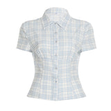 Design Style Buckle Shirt 2025 Summer Babes Ancient Early Slimming Leisure New