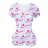 Women Bodysuit Long Sleeve Button Deep V Neck Bodycon Stretch Leotard Button Short Romper Pajamas Onesies Jumpsuit Overalls-Outfit