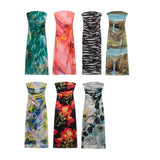 Autumn And Winter Women's Wear New Printed Silk Mesh Breast Dress 840587-Outfit