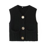 2024 Autumn And Winter New Women's Street Fashion 11 Color Thick Needle Vest W063 6001-Outfit
