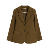Women Retro Loose Blazer Sets Single-breasted Jacket & Straight Shorts 2 Pieces Sets Female Blazer