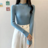 Turtleneck Sweater Winter Pullover Knitted Basic Top Elastic Fall Slim Ladies Jumper Casual Long Sleeve Female Sweater-Outfit
