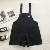 Colors Playsuits Women Solid Summer Straight Peach Embroidery All-match Korean Style Female Kawaii Casual Lady Rompers