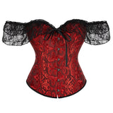 Girded Body Dress Retro Collar Collar Girded Corset Bras Shaped Black