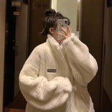 Women Winter White Jacket Faux Lamb Fur Kawaii Coat Lamb Women Teddy Fur Coat Fleece Original Parkas Plus Size Hoodies