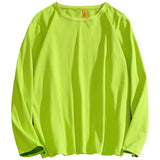 Men Cotton T-Shirts Men's Fashion Solid Color Long Sleeve Tees Male Simple Wild Casual O-NeckT Shirt