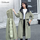 Long Fur Hooded Parkas 2021 New Winter Jacket Women Big Pocket Adjustable Waist Wool Liner Coat Three Ways To