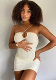 Sexy Rope Cut Out Sleeveless Ruffles Mini