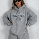 Vintage Printed plus warm white Thick Quality Hoodies Crewneck Sweatshirt Women Oversized 2021Top Loose Casual