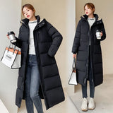 2022 Long Hooded Jacket Woman Parkas Winter Thick Warm Snow Coat Oversized Fashion Loose Puffer Female Windproof