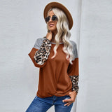 Patchwork Sweatshirt Woman Casual Loose Long Sleeve O-Neck Aesthetic Streetwear Fashion Autumn Pullover Elegant