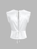 French Lace Trim Satin Skirt