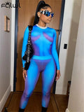 Fall Blue Matching Sets Womens Two 2 Piece Sets Tracksuit Sweatsuits For Womens Long Sleeve Top Outfits Skinny Pants
