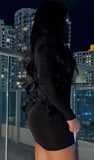 Sexy Cutout Round Neck Pads Long Sleeve Club