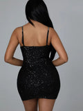Sexy Straps Sleeveless Sequins Mini