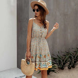Summer Women Dress Buttons Cotton Mini Sundress Fashion Sexy Short Backless Slip Elastic Waist 2021 Sleeveless