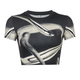 Angel Printed Short Sleeve Crop Top T Shirt Women Summer Clothes Cute Print T-shirt Ladie Streetwear Tee Shirt