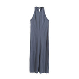 New Slim Version In Spring Has An Elegant Sleeveless Sling Dress.-Outfit