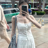 Wearing White Lace Lace Slings Women's New Temperament Super-Good-Looking Cake Skirt