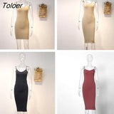 Seamless Nude Slip Dress 2023 Summer Women Adjustable Strap Sexy Vestidos Stretchy Bodycon Slim Midi Dress