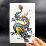 Big Colorful Dragon Fake Tattoo Stickers For Men Women Body Art Arm Temporary Tatoos Waterproof Flash Decals
