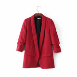 New Pleated Sleeve Sag Urban Leisure Candy Color Women's Suit Coat-Outfit