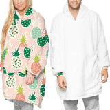 Winter Warm TV Pocket Hooded Blankets Adults Bathrobe Sofa Cozy Blanket Hooded Sweatshirt Plush Coral Fleece
